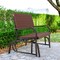 Costway Outdoor Patio Swing Porch Rocker Glider Bench Loveseat Garden Seat Steel New Borwn/Green